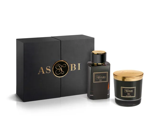 ASABI Nº 3 Intense eau de parfum 100 ml sæt med lys