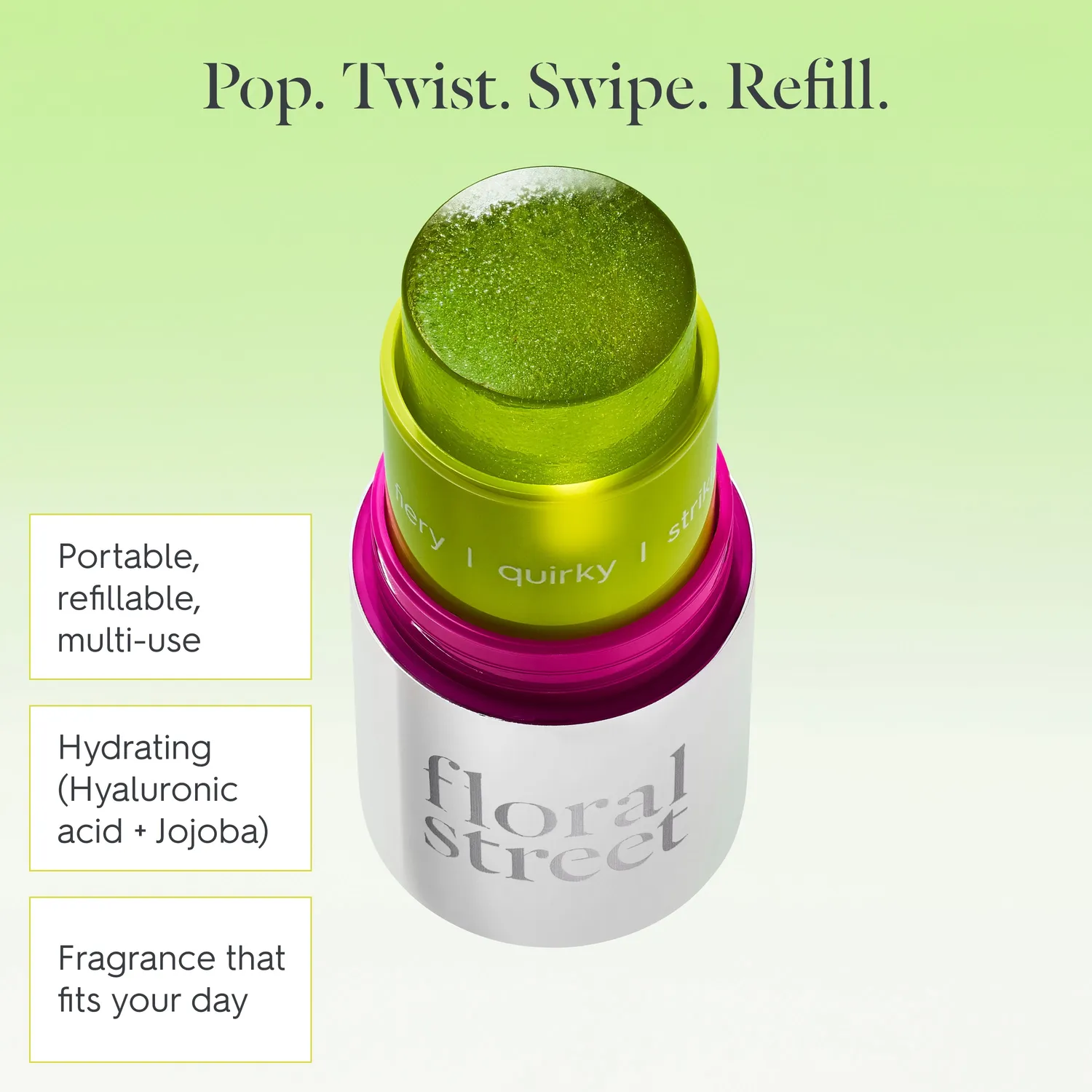 Floral Street Electric Rhubarb solid parfume stick