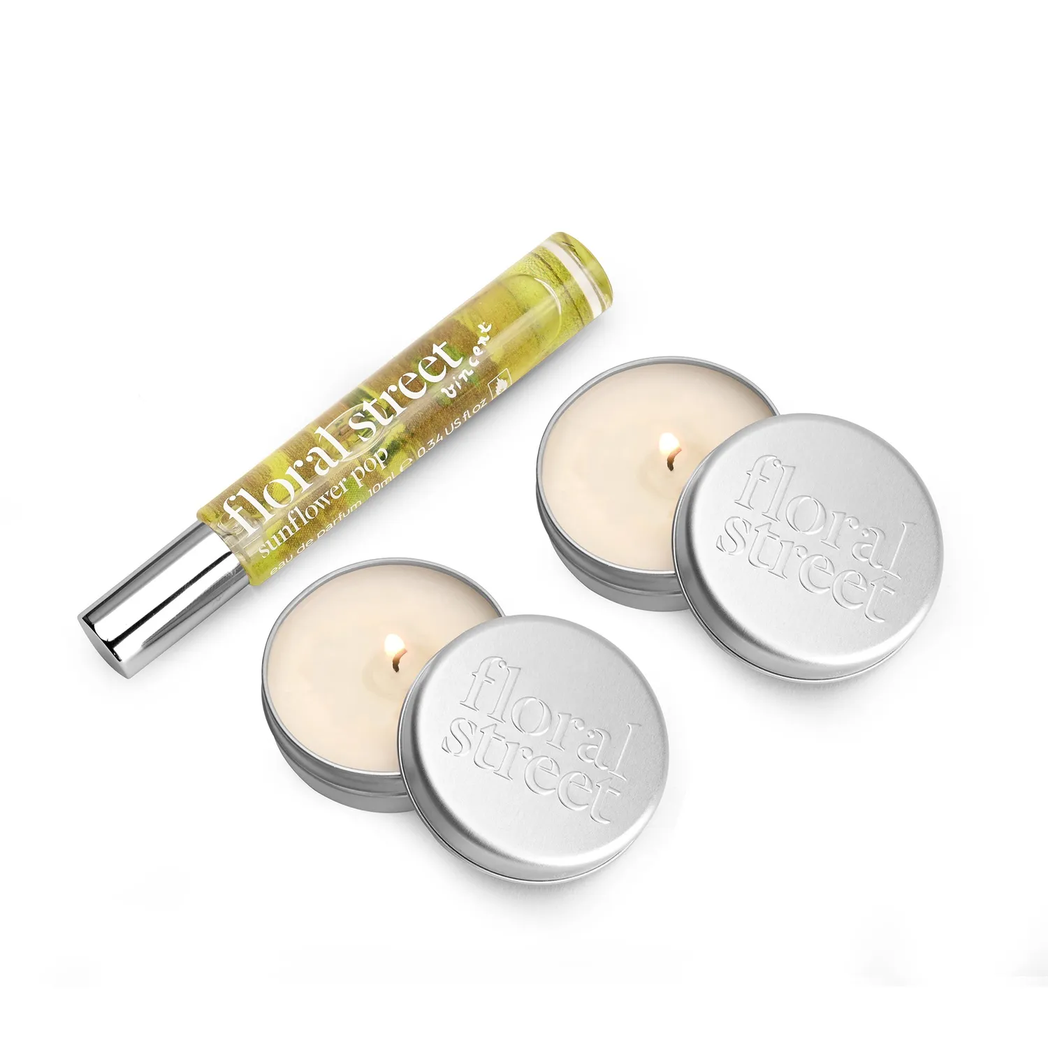 Floral Street Sunflower Pop sæt EDP 10ml + 2 duftlys citrus