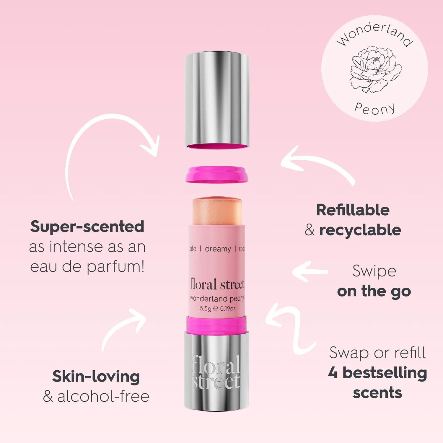 Floral Street Wonderland Peony solid parfume stick pæon