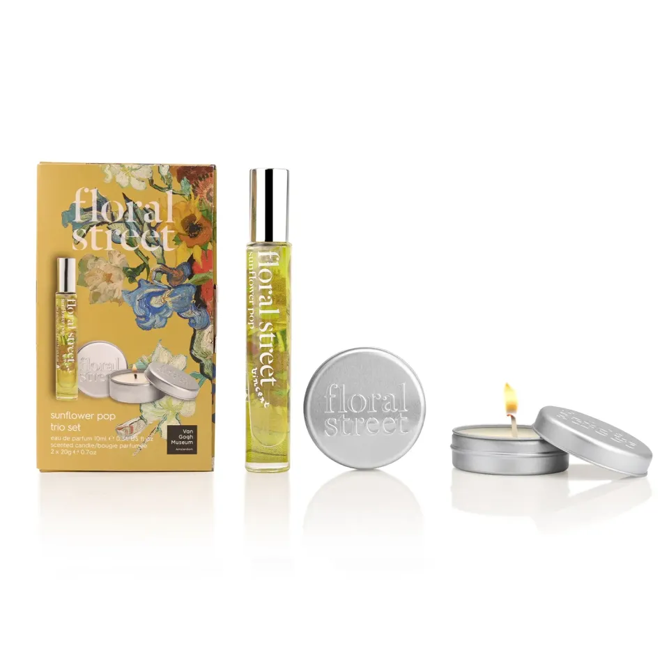 Floral Street Sunflower Pop sæt EDP 10ml + 2 duftlys citrus