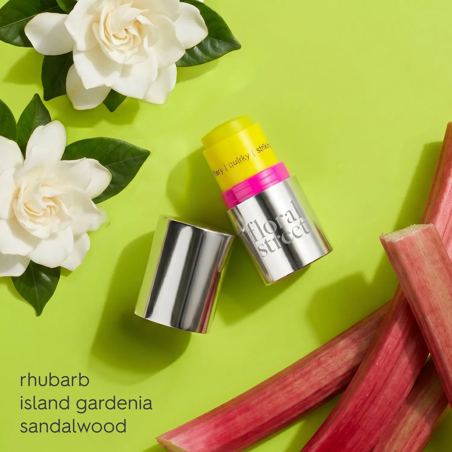 Floral Street Electric Rhubarb solid parfume stick